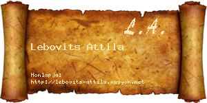 Lebovits Attila névjegykártya